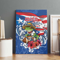 Puerto Rican Coquí Football Canvas Wall Art Here For The Benito Bowl