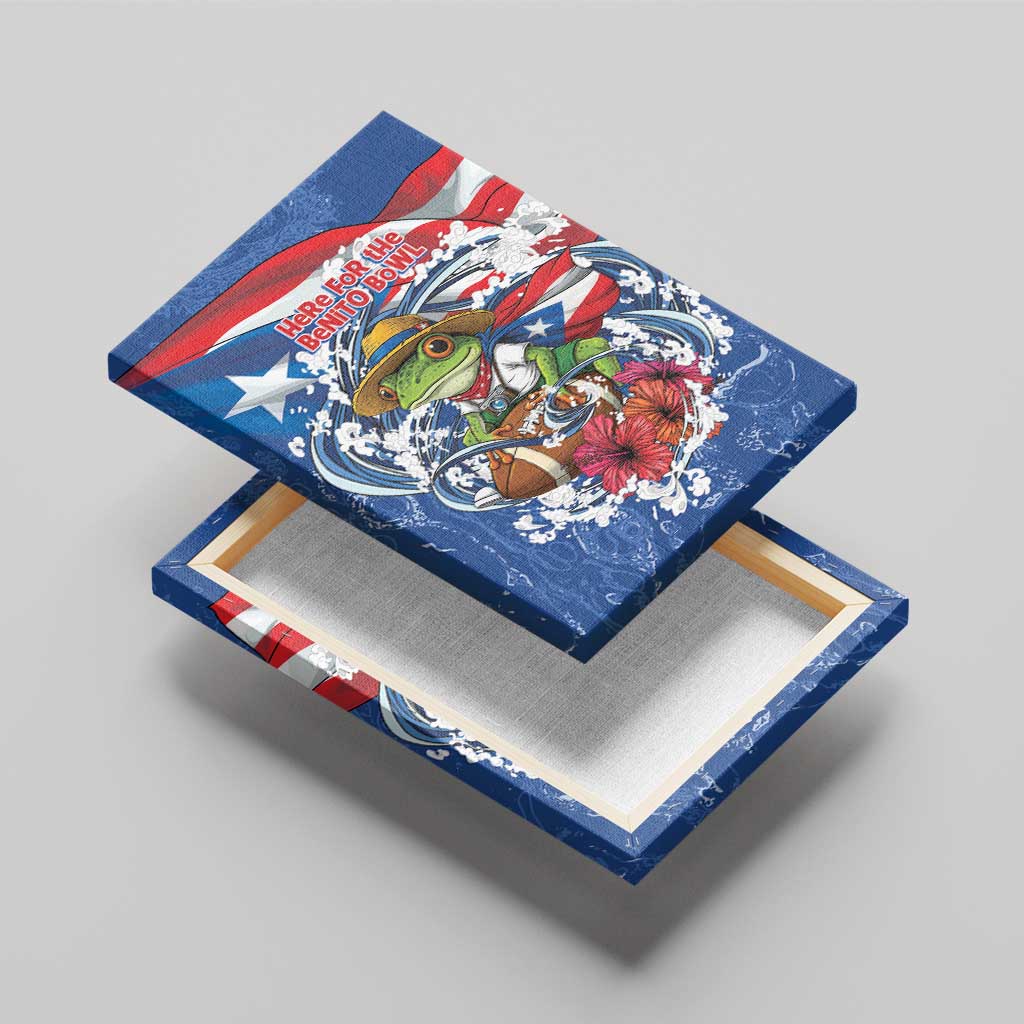 Puerto Rican Coquí Football Canvas Wall Art Here For The Benito Bowl