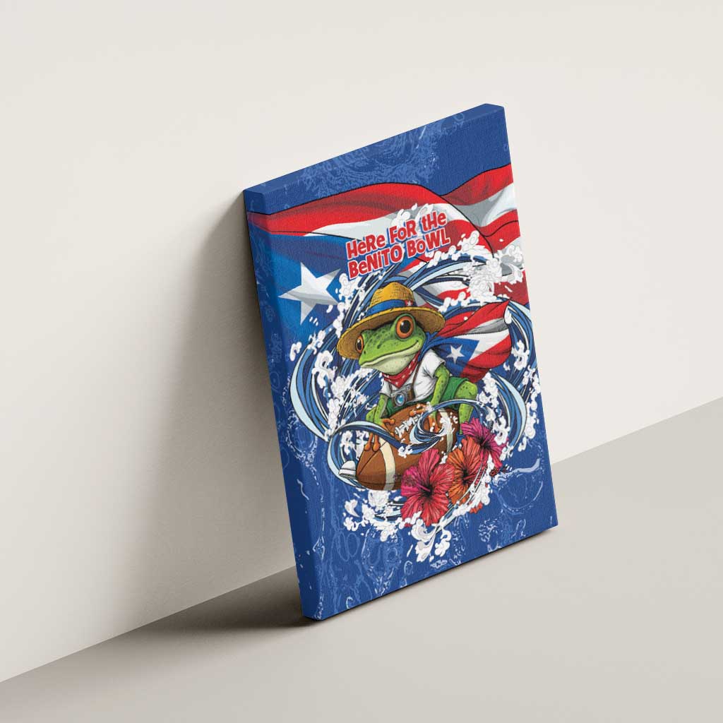 Puerto Rican Coquí Football Canvas Wall Art Here For The Benito Bowl