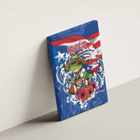 Puerto Rican Coquí Football Canvas Wall Art Here For The Benito Bowl