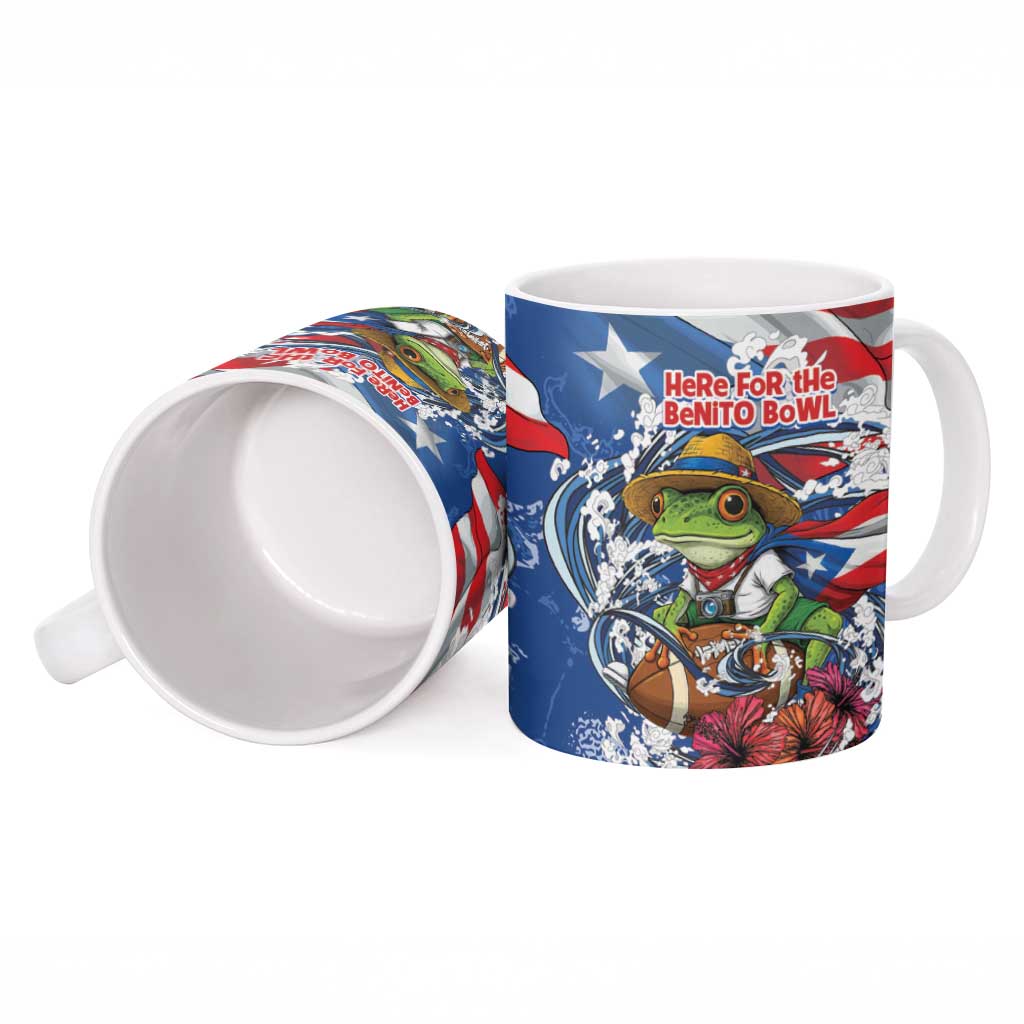 Puerto Rican Coquí Football Ceramic Mug Here For The Benito Bowl