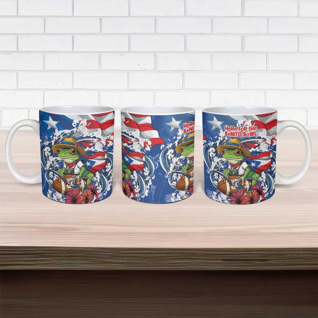 Puerto Rican Coquí Football Ceramic Mug Here For The Benito Bowl