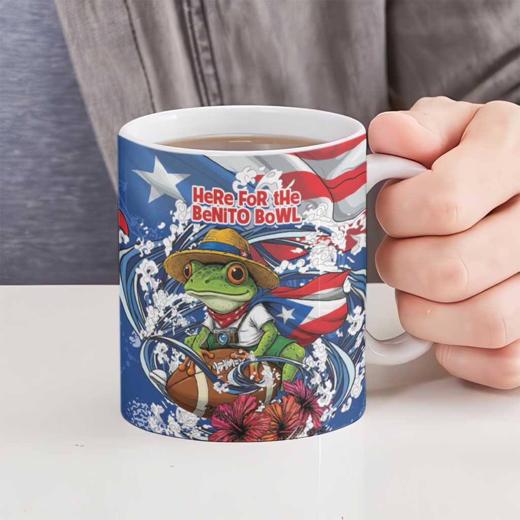 Puerto Rican Coquí Football Ceramic Mug Here For The Benito Bowl