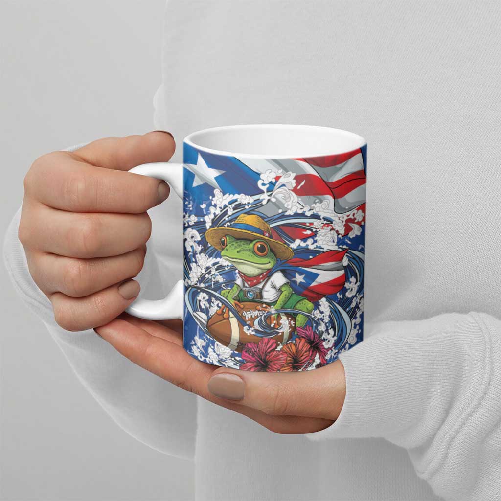 Puerto Rican Coquí Football Ceramic Mug Here For The Benito Bowl