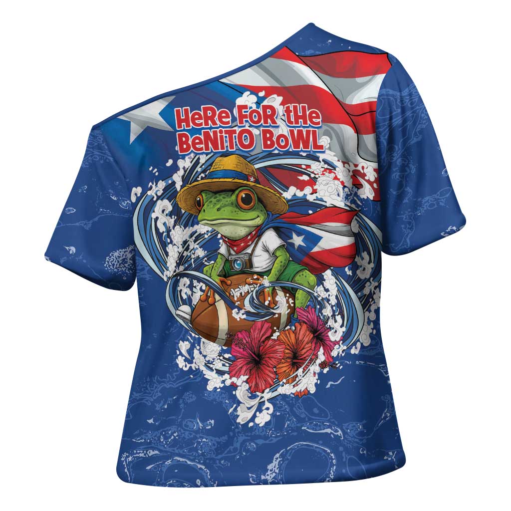 Puerto Rican Coquí Football Cross Shoulder Shirt Here For The Benito Bowl