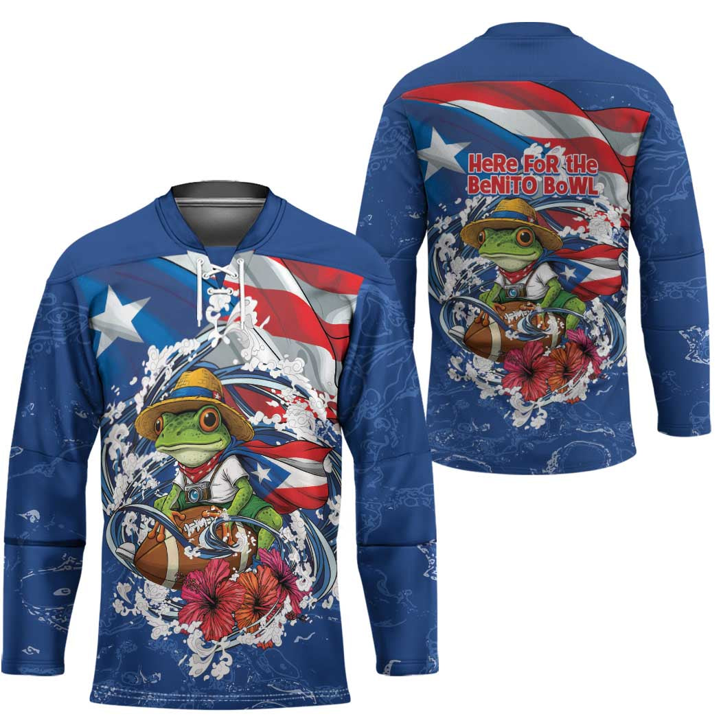 Puerto Rican Coquí Football Hockey Jersey Here For The Benito Bowl