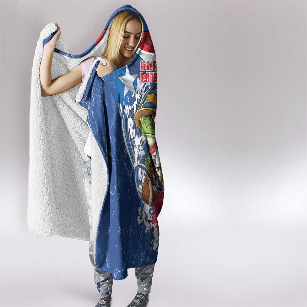 Puerto Rican Coquí Football Hooded Blanket Here For The Benito Bowl