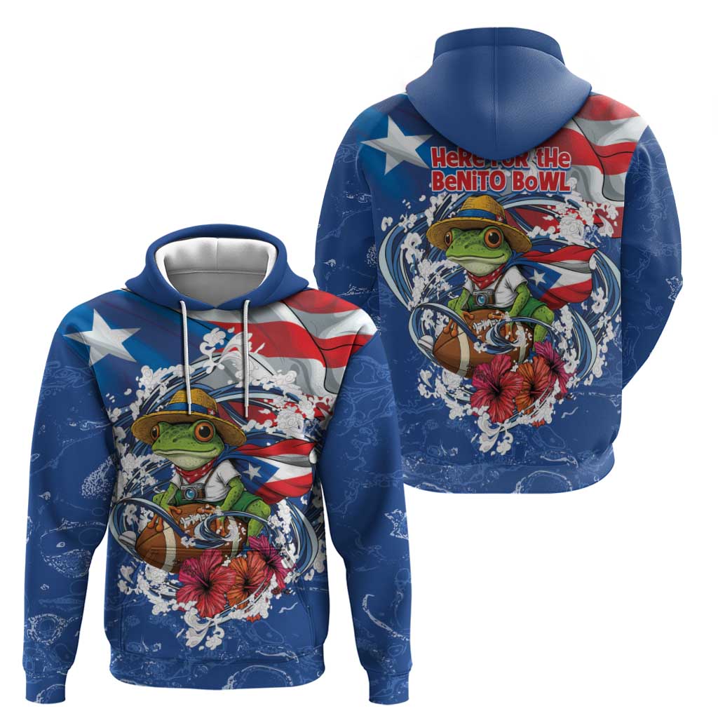 Puerto Rican Coquí Football Hoodie Here For The Benito Bowl