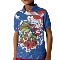 Puerto Rican Coquí Football Kid Polo Shirt Here For The Benito Bowl