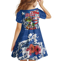 Puerto Rican Coquí Football Kid Short Sleeve Dress Here For The Benito Bowl