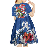 Puerto Rican Coquí Football Kid Short Sleeve Dress Here For The Benito Bowl