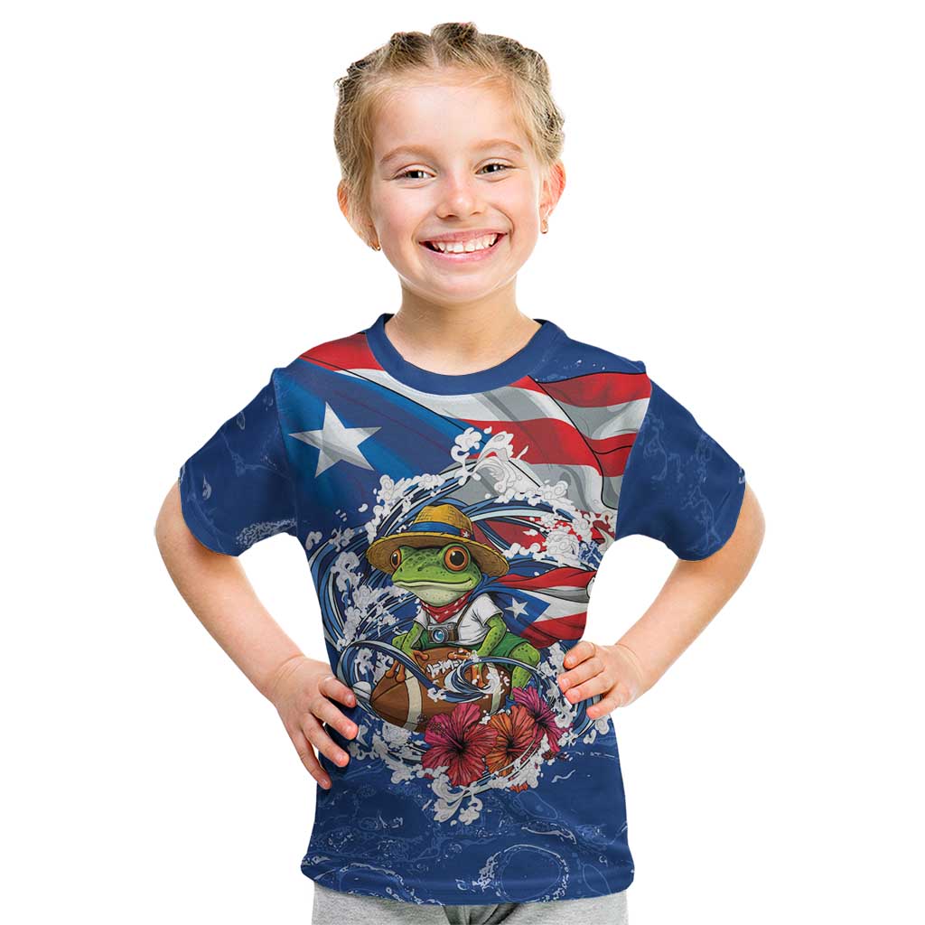 Puerto Rican Coquí Football Kid T Shirt Here For The Benito Bowl