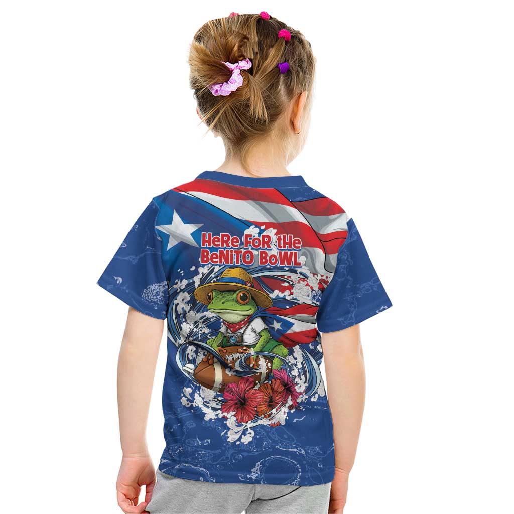 Puerto Rican Coquí Football Kid T Shirt Here For The Benito Bowl