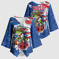 Puerto Rican Coquí Football Kimono Sleeve Blouse Here For The Benito Bowl