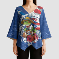 Puerto Rican Coquí Football Kimono Sleeve Blouse Here For The Benito Bowl