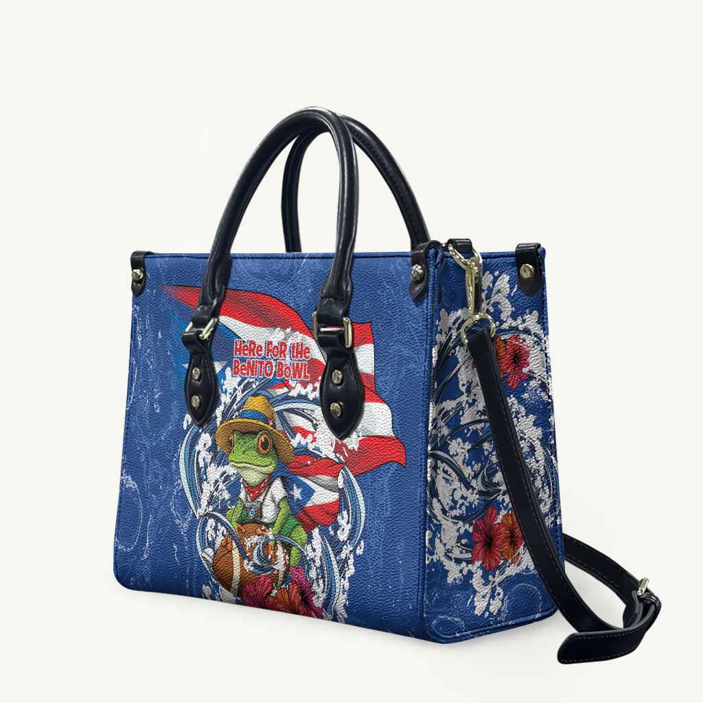 Puerto Rican Coquí Football Leather Bag Here For The Benito Bowl