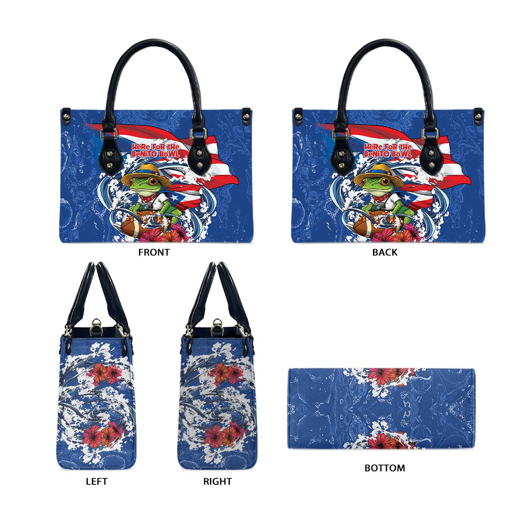 Puerto Rican Coquí Football Leather Bag Here For The Benito Bowl