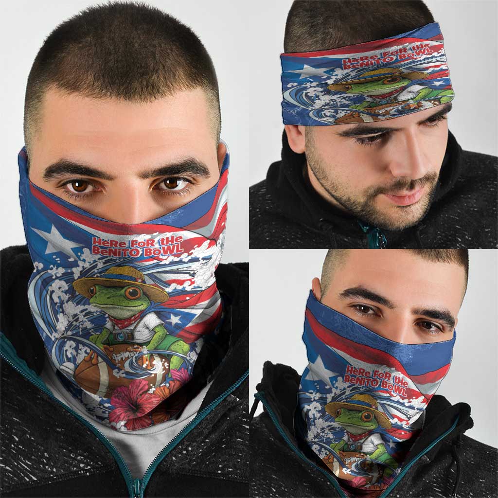 Puerto Rican Coquí Football Neck Gaiter Here For The Benito Bowl