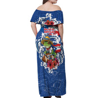 Puerto Rican Coquí Football Off Shoulder Maxi Dress Here For The Benito Bowl
