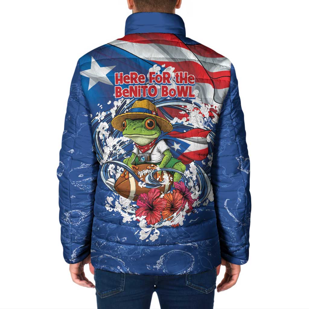 Puerto Rican Coquí Football Padded Jacket Here For The Benito Bowl