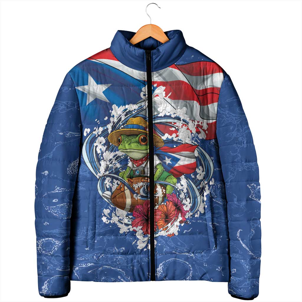 Puerto Rican Coquí Football Padded Jacket Here For The Benito Bowl