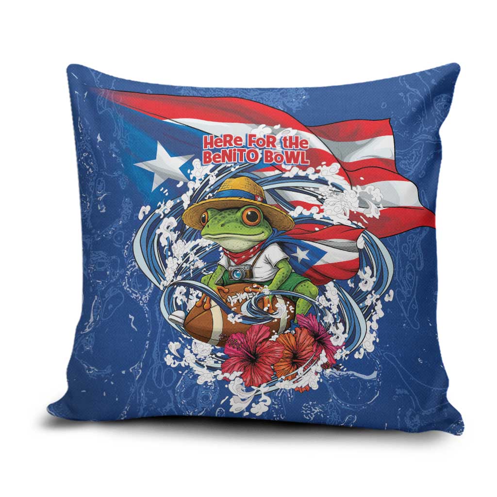 Puerto Rican Coquí Football Pillow Cover Here For The Benito Bowl