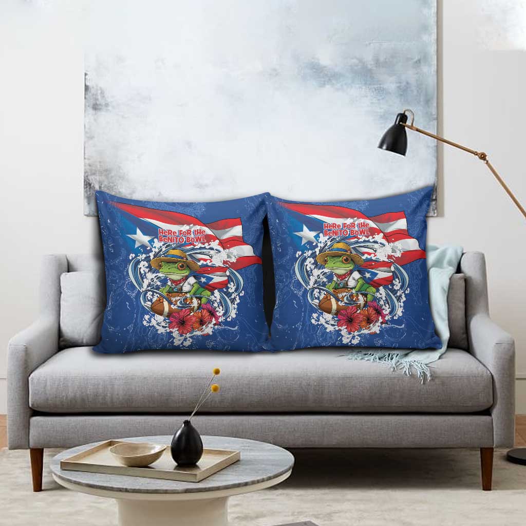 Puerto Rican Coquí Football Pillow Cover Here For The Benito Bowl