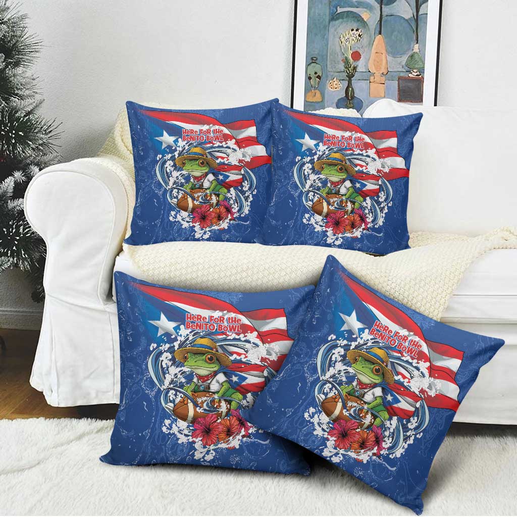 Puerto Rican Coquí Football Pillow Cover Here For The Benito Bowl