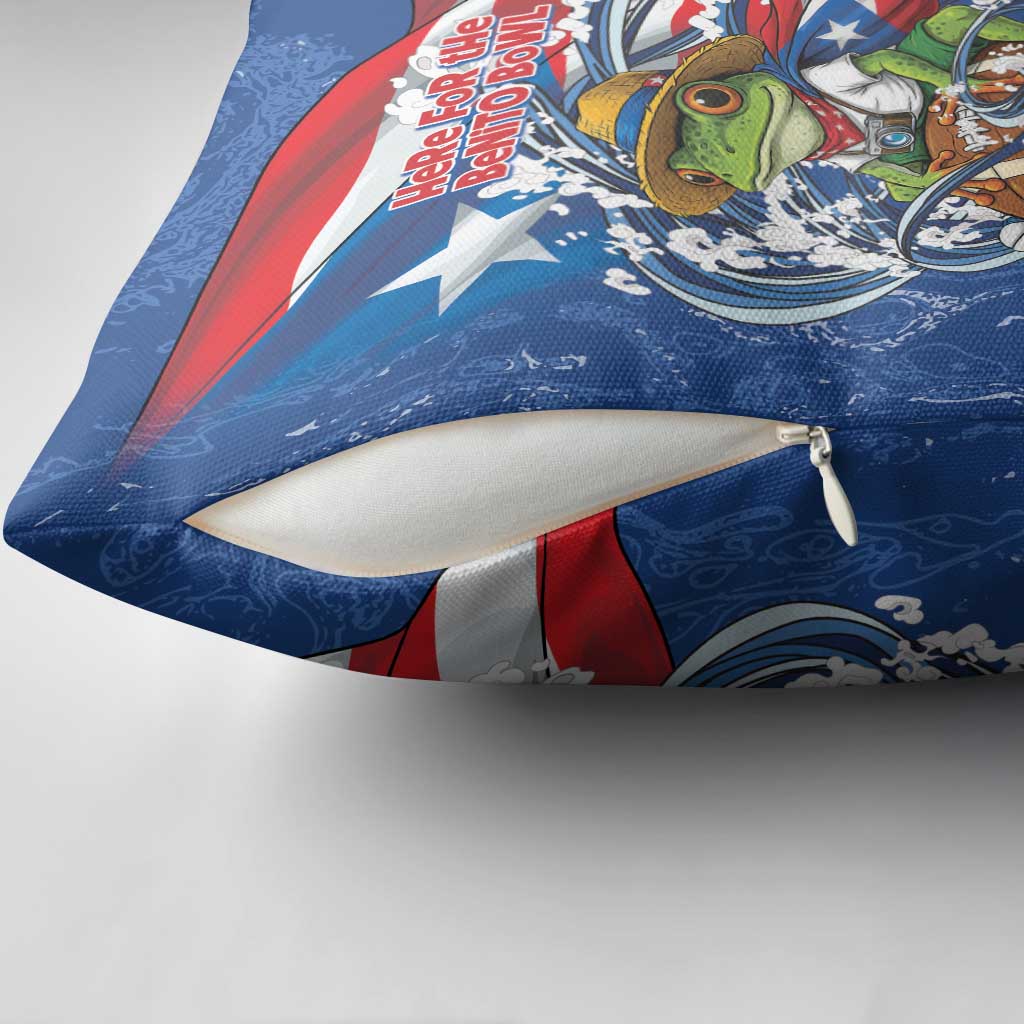 Puerto Rican Coquí Football Pillow Cover Here For The Benito Bowl