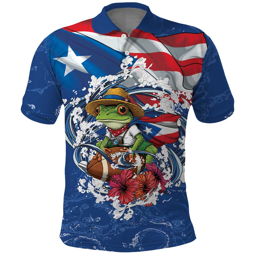 Puerto Rican Coquí Football Polo Shirt Here For The Benito Bowl