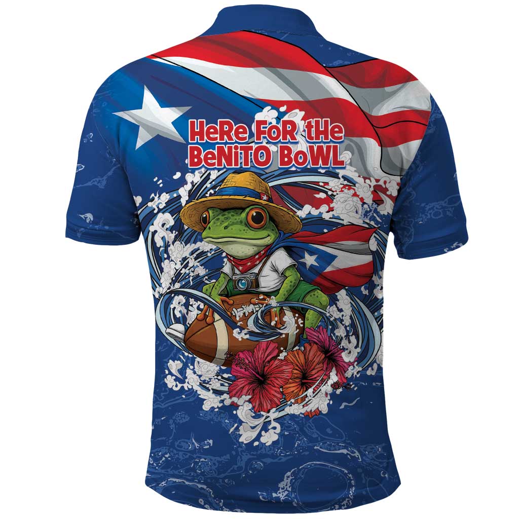 Puerto Rican Coquí Football Polo Shirt Here For The Benito Bowl