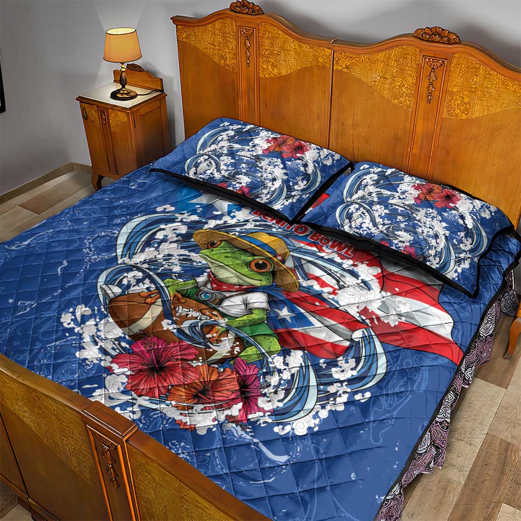 Puerto Rican Coquí Football Quilt Bed Set Here For The Benito Bowl