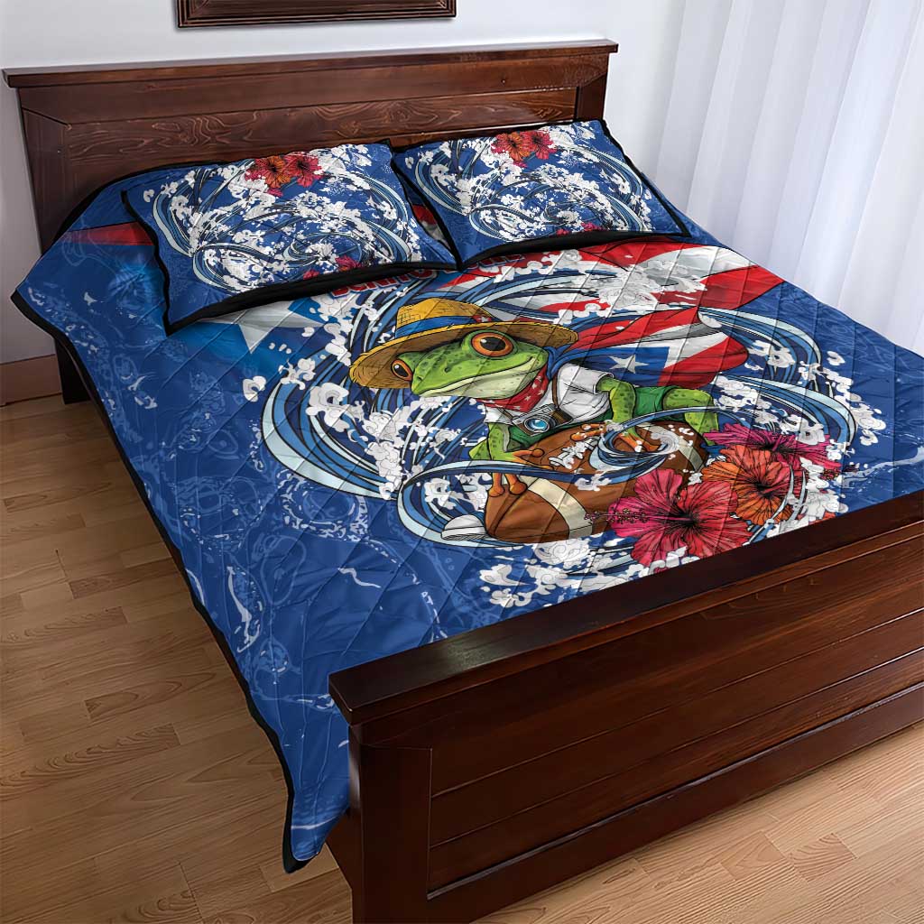 Puerto Rican Coquí Football Quilt Bed Set Here For The Benito Bowl