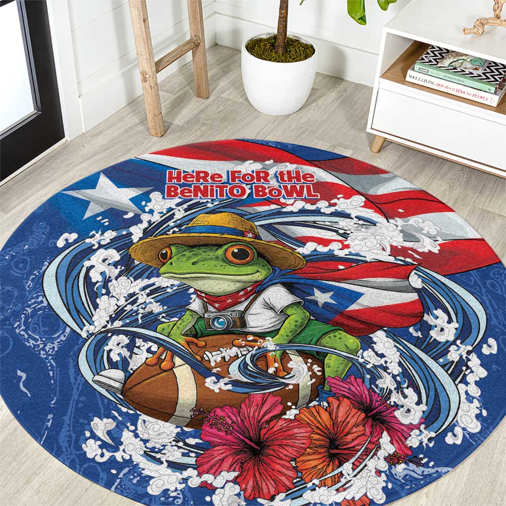 Puerto Rican Coquí Football Round Carpet Here For The Benito Bowl