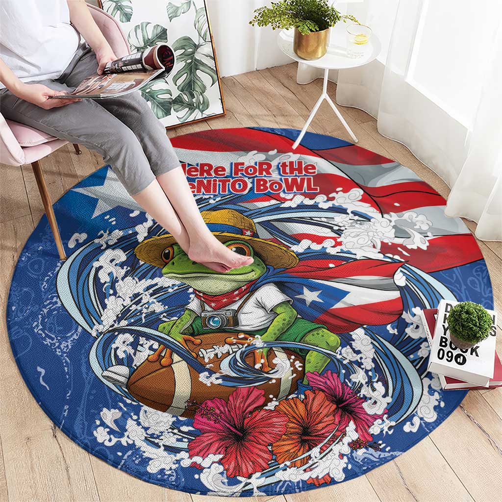 Puerto Rican Coquí Football Round Carpet Here For The Benito Bowl