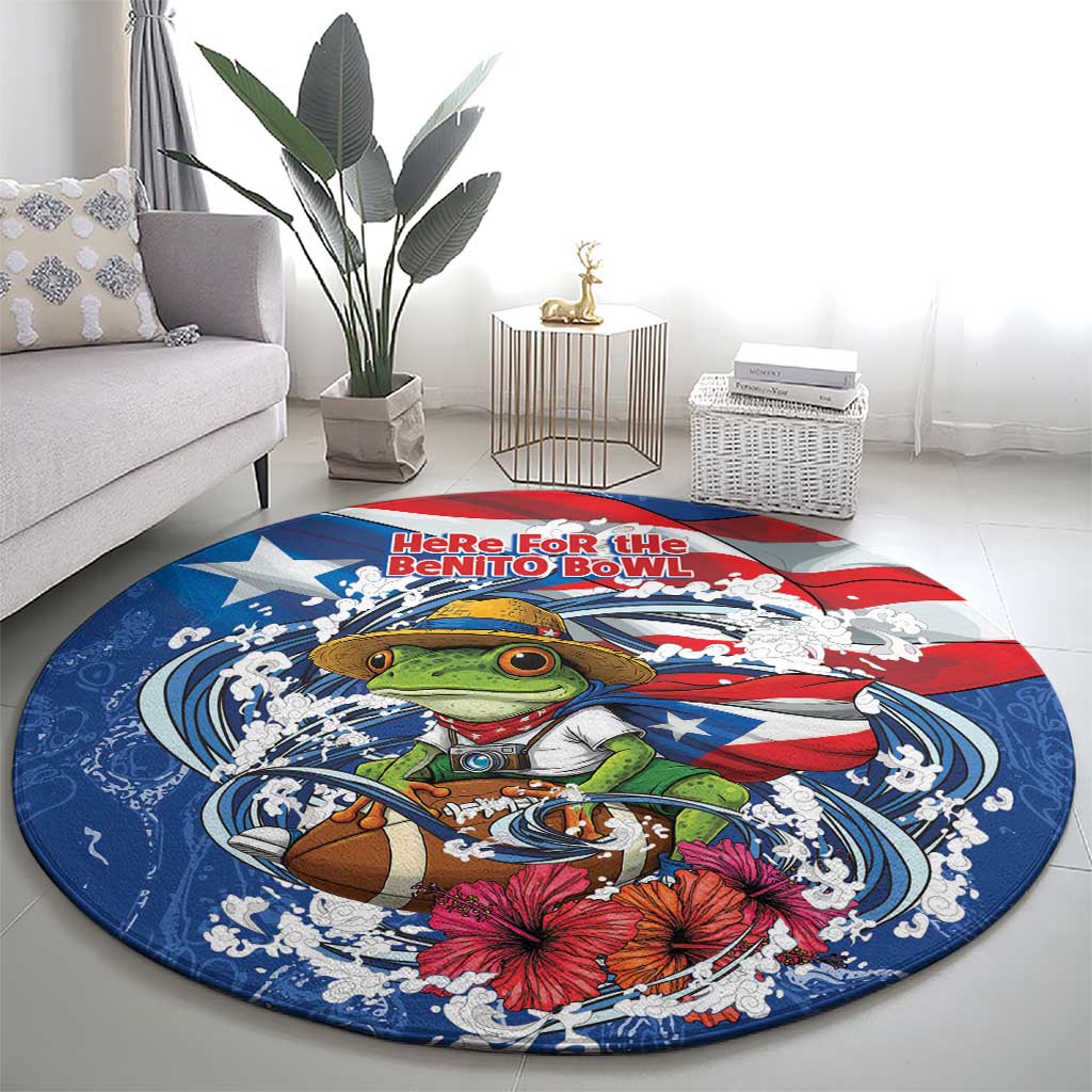 Puerto Rican Coquí Football Round Carpet Here For The Benito Bowl