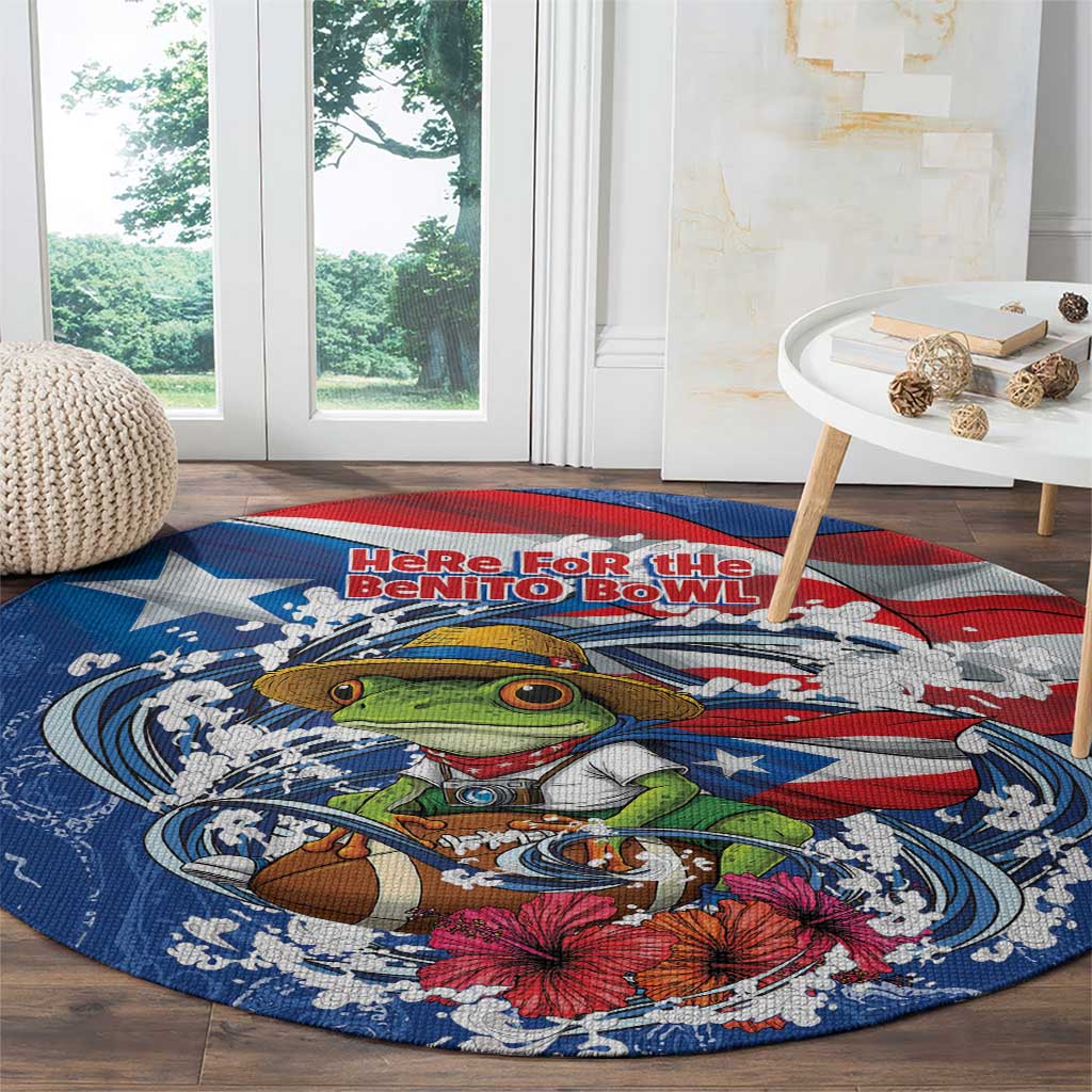 Puerto Rican Coquí Football Round Carpet Here For The Benito Bowl