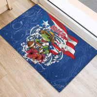 Puerto Rican Coquí Football Rubber Doormat Here For The Benito Bowl