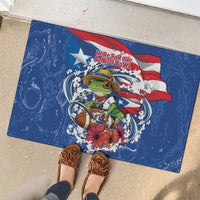 Puerto Rican Coquí Football Rubber Doormat Here For The Benito Bowl
