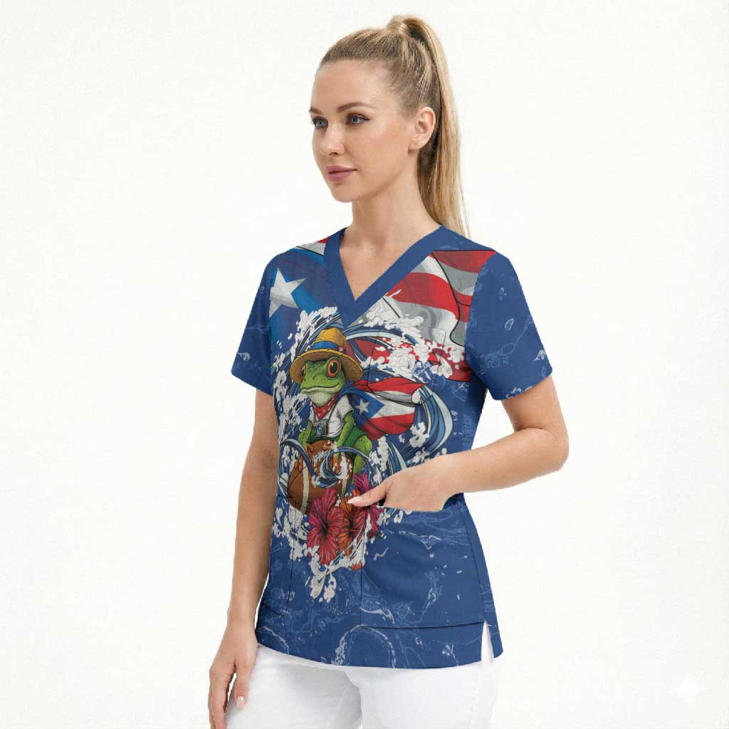 Puerto Rican Coquí Football Scrub Top Here For The Benito Bowl