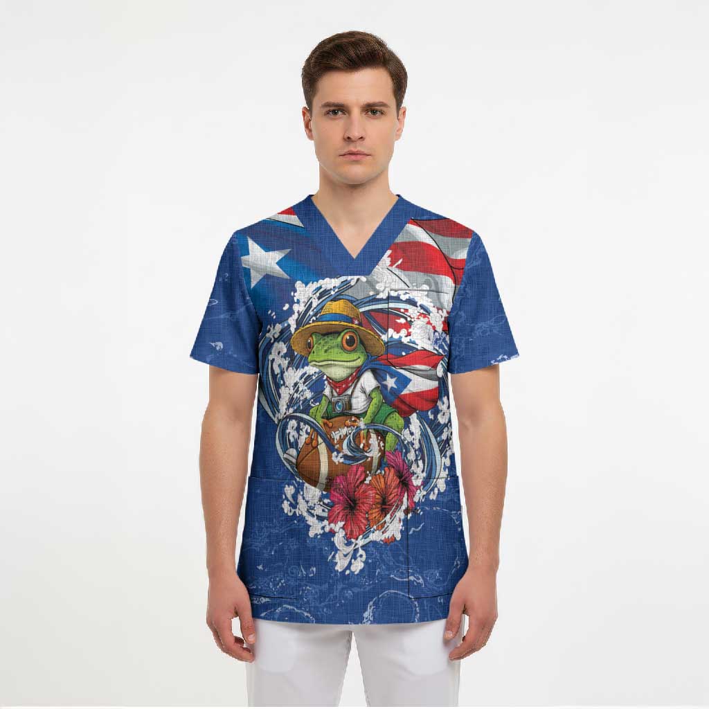 Puerto Rican Coquí Football Scrub Top Here For The Benito Bowl
