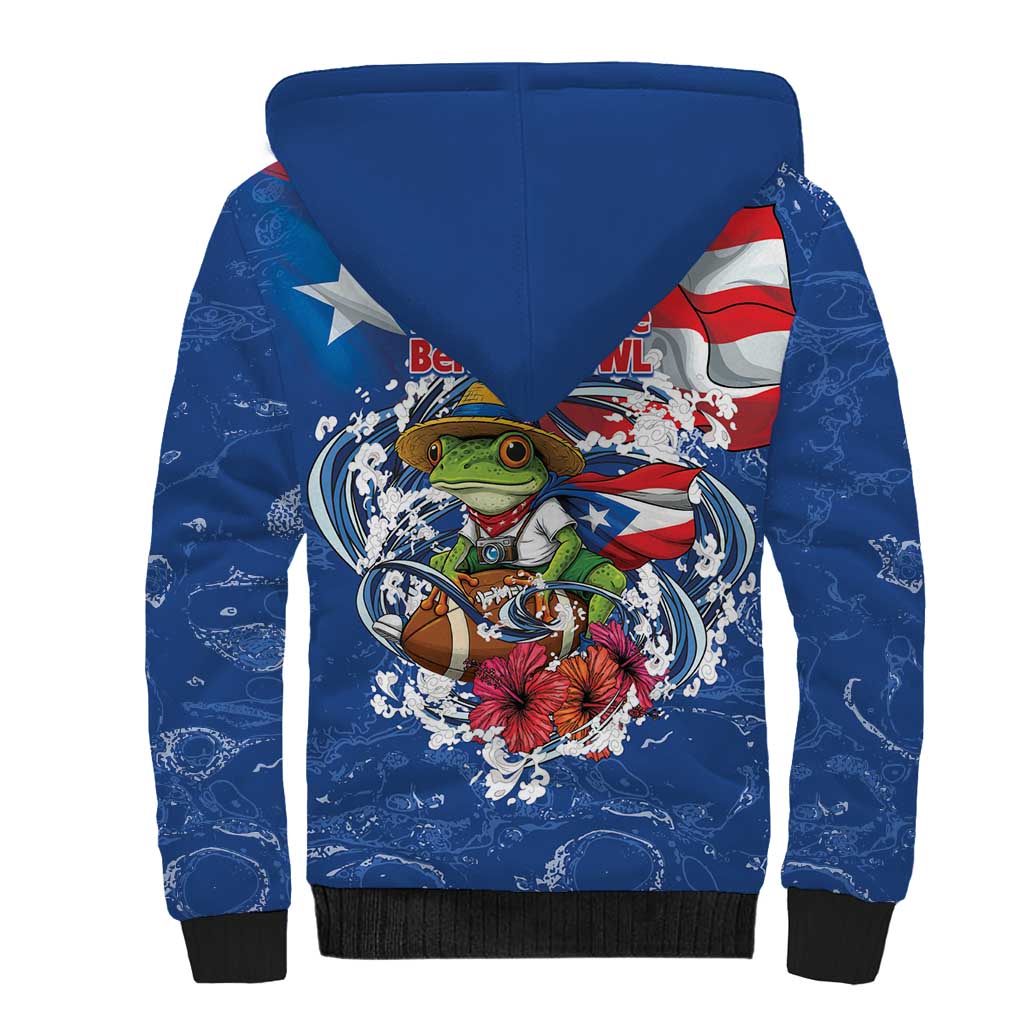 Puerto Rican Coquí Football Sherpa Hoodie Here For The Benito Bowl