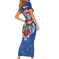 Puerto Rican Coquí Football Short Sleeve Bodycon Dress Here For The Benito Bowl