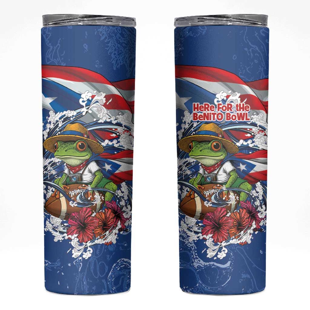 Puerto Rican Coquí Football Skinny Tumbler Here For The Benito Bowl