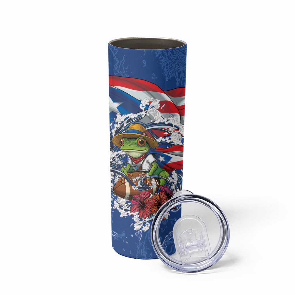 Puerto Rican Coquí Football Skinny Tumbler Here For The Benito Bowl