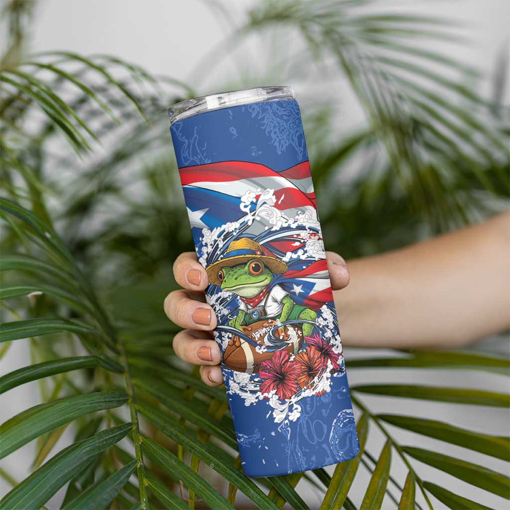 Puerto Rican Coquí Football Skinny Tumbler Here For The Benito Bowl