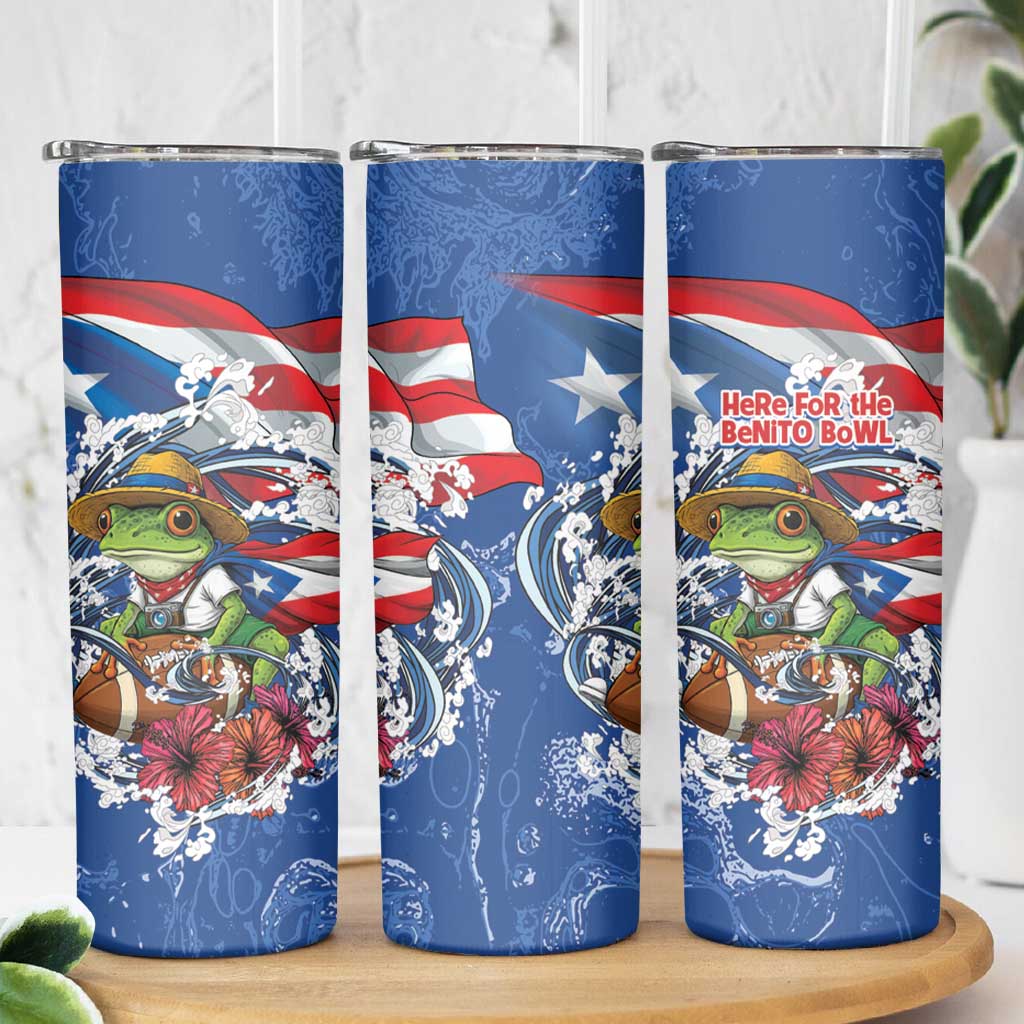 Puerto Rican Coquí Football Skinny Tumbler Here For The Benito Bowl