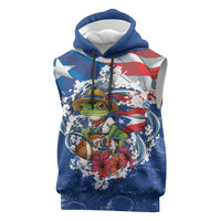 Puerto Rican Coquí Football Sleeveless Hoodie Here For The Benito Bowl
