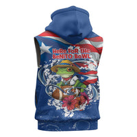 Puerto Rican Coquí Football Sleeveless Hoodie Here For The Benito Bowl