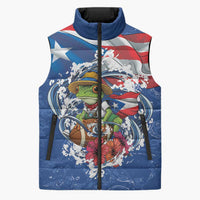 Puerto Rican Coquí Football Sleeveless Puffer Jacket Here For The Benito Bowl